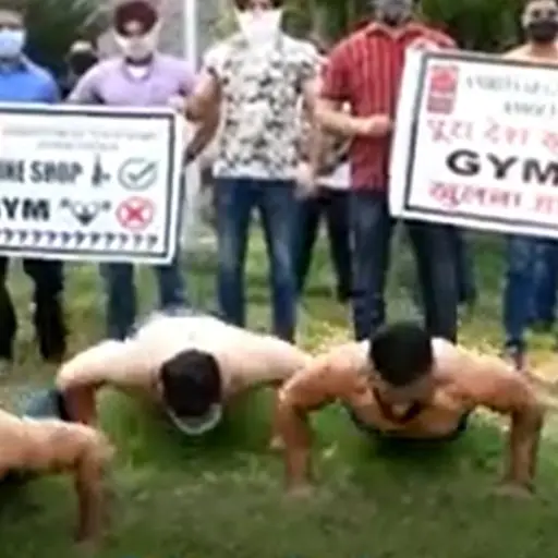 Una protesta con músculo para reabrir gimnasios 