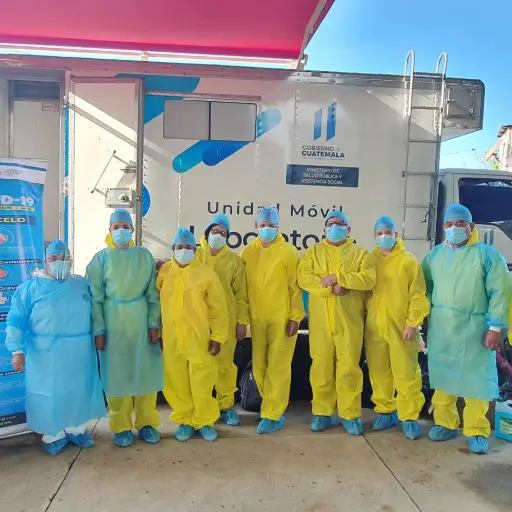 Laboratorios móviles para pruebas de COVID-19. Foto: MSPAS