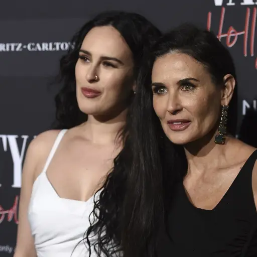 Rumer Willis and Demi Moore arrive at the Annenberg Space for Photography's Vanity Fair: Hollywood Calling Exhibit Opening on Tuesday, Feb. 4, 2020, in Los Angeles. (Photo by Jordan Strauss/Invision/AP)