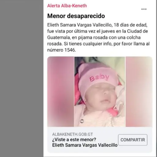 bebé desaparece en zona 5