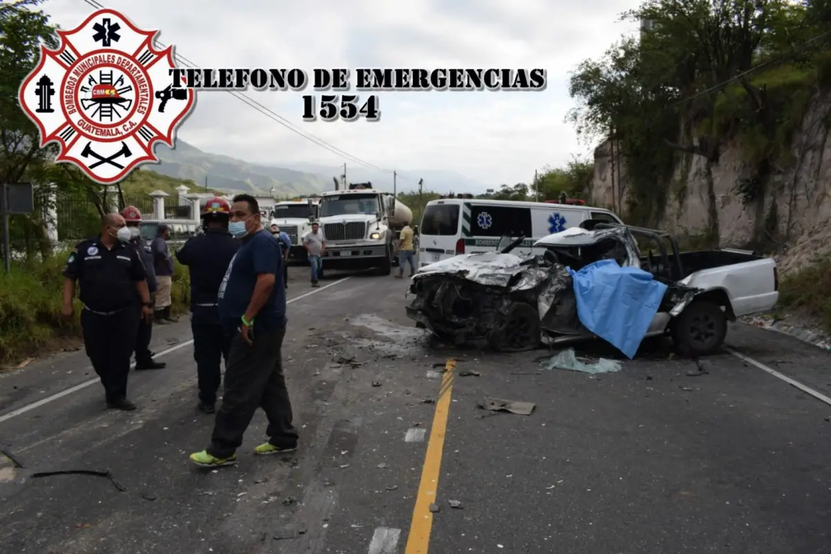 Accidente de tránsito en la ruta al Atlántico. Foto: Bomberos Municipales Departamentales