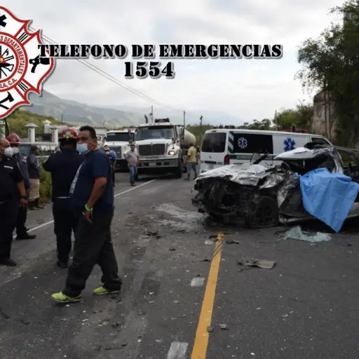 Accidente de tránsito en la ruta al Atlántico. Foto: Bomberos Municipales Departamentales