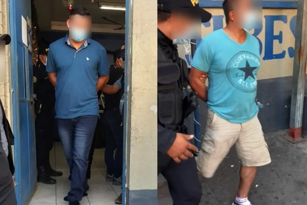 Elmer Leonel Orellana Monterroso y Melvin Florentín Pérez Vicente, agentes de la PNC, son capturados por violación. Foto: MP