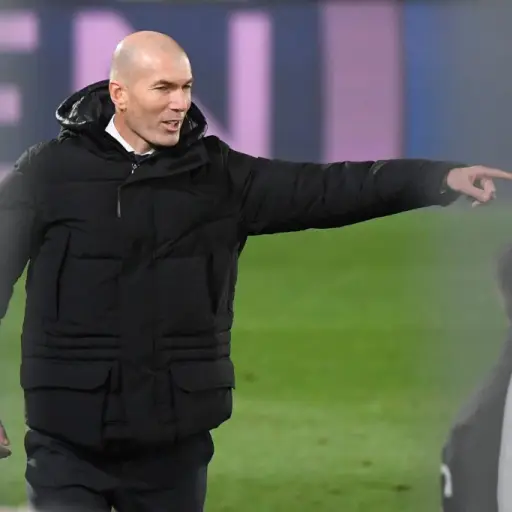 Real Madrid's French coach Zinedine Zidane gestures on the sideline during the Spanish league football match between Real Madrid CF and Granada FC at the Alfredo di Stefano stadium in Valdebebas, on the outskirts of Madrid on December 23, 2020. (Photo by 