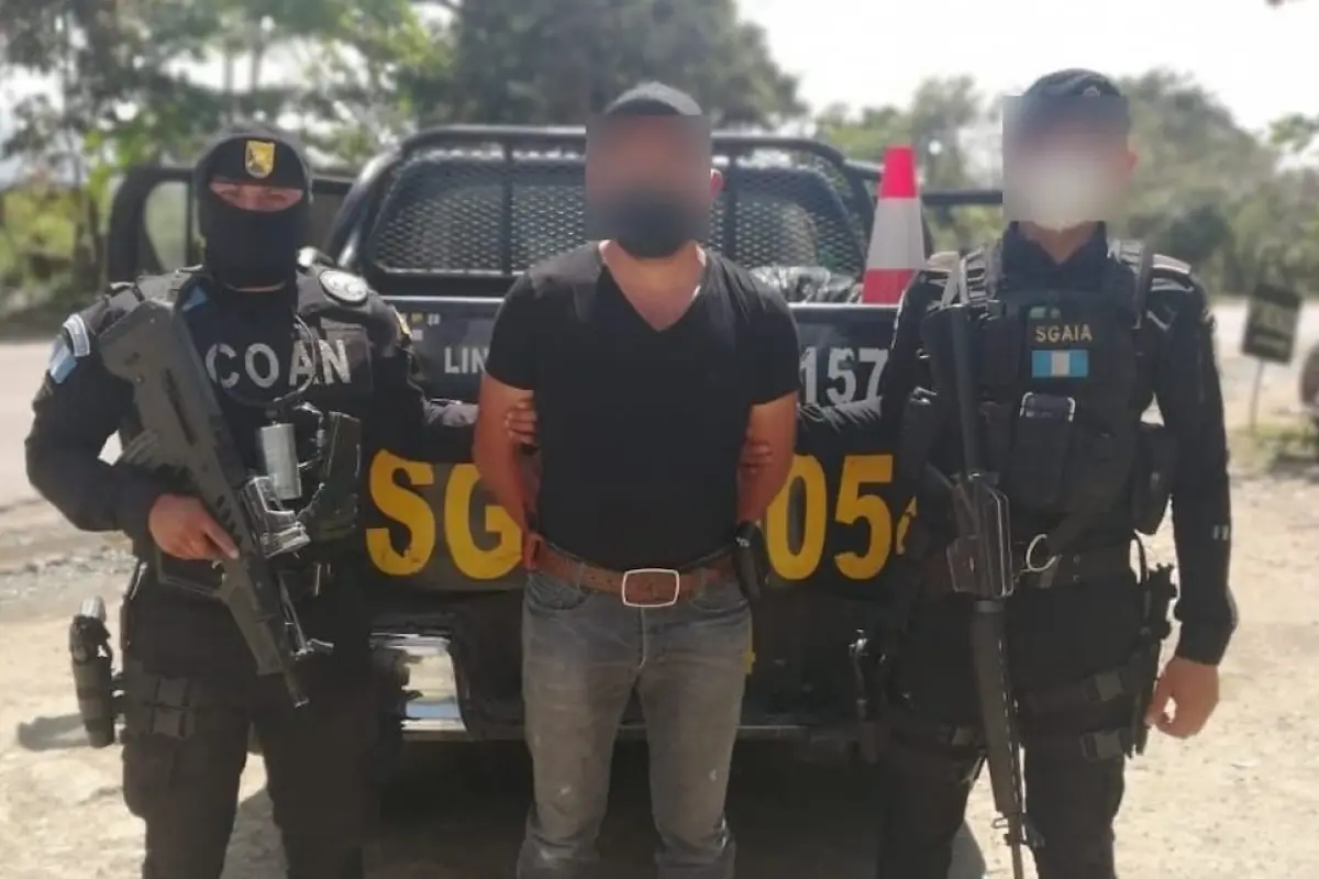 William Chacón, alias "Cartucho", es capturado por autoridades guatemaltecas. Foto: PNC