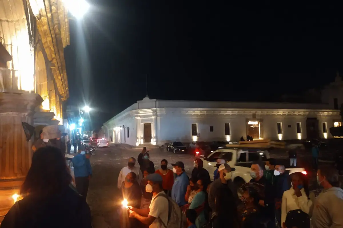 Protestan en La Antigua por la muerte de Luis Armando Solórzano Subuyuj, 