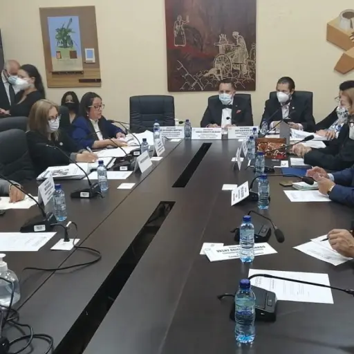 La ministra de Educación, Claudia Ruiz, explica a diputados que cerca de 200 colegios pidieron que se les autorice dar clases presenciales. Foto: Francisco Pérez