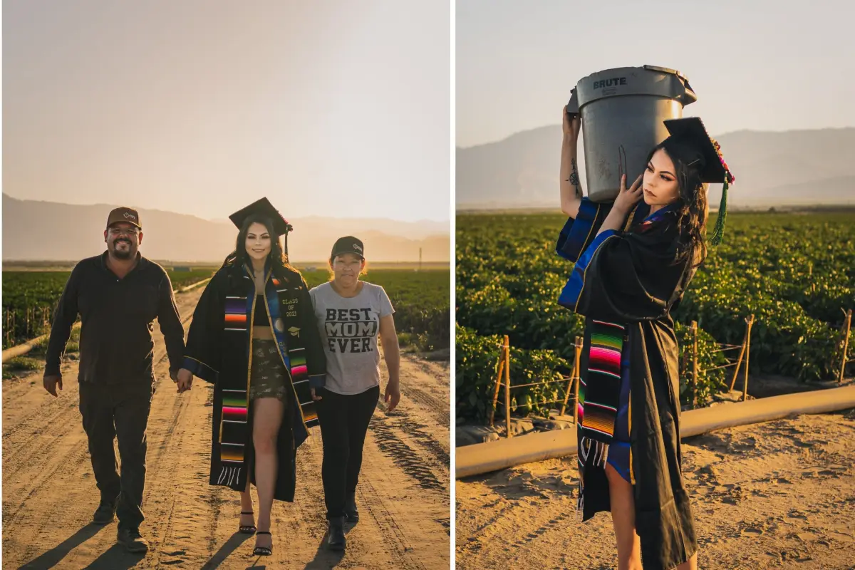 Celebra su graduación en el campo donde trabajan sus padres inmigrantes (4), 