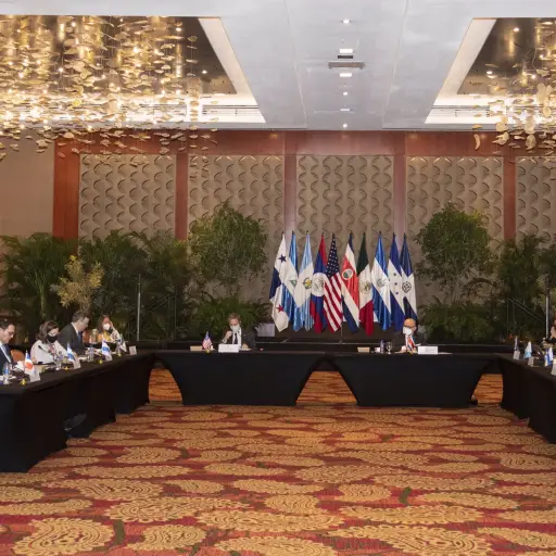 Blinken se reunió con cancilleres de los países del SICA. Foto: Minex