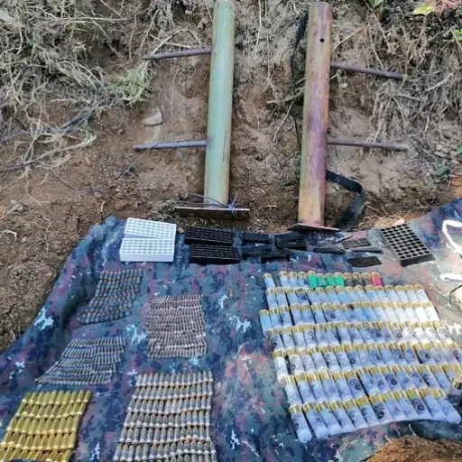 Las municiones se localizaron entre matorrales en Sololá. Foto: Ejército 