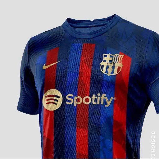Imagen ilustrativa de como luciría el patrocinio en el uniforme del Barça. Foto: Twitter/@PrimeDesignss 