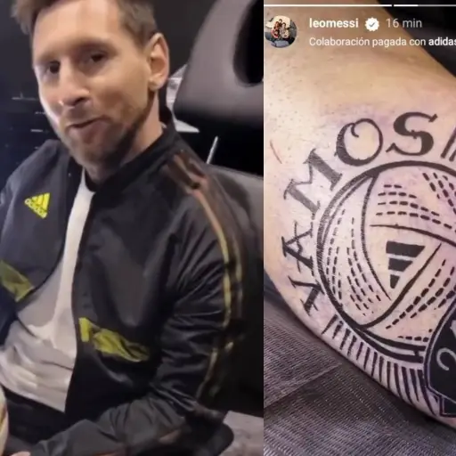 Messi se tatua el balón del Mundial (1) ,