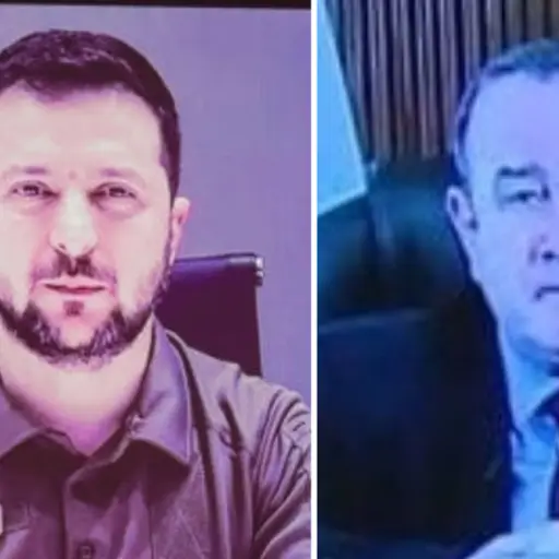 Presidente Volodimir Zelenski y Alejandro Giammattei ,