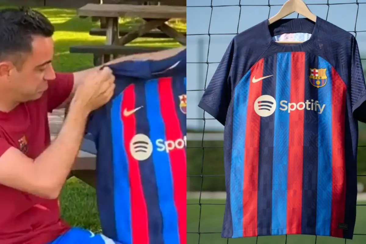 Reacción de Xavi a la nueva camiseta del Barça (1), 