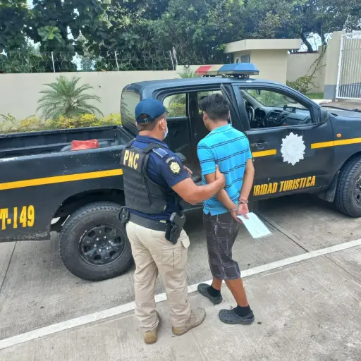 Óscar Alexander Gómez Ramírez fue detenido en Coatepeque. / Foto: PNC