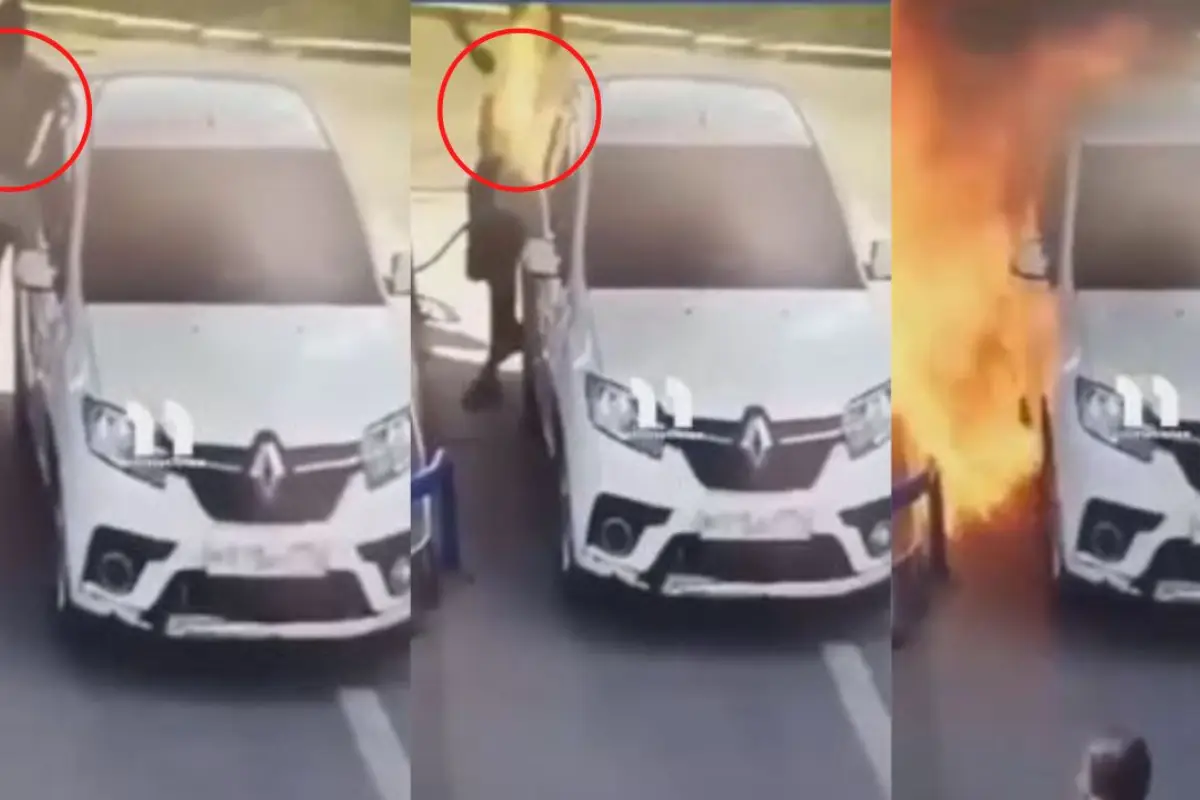 Hombre casi muere quemado al encender un cigarro en gasolinera, 