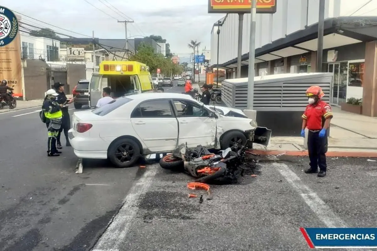 Accidente sucedió en la 19 calle y 10a. avenida, zona 10.