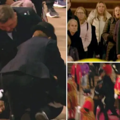 Hombre ataúd Reina Isabel II funeral ,