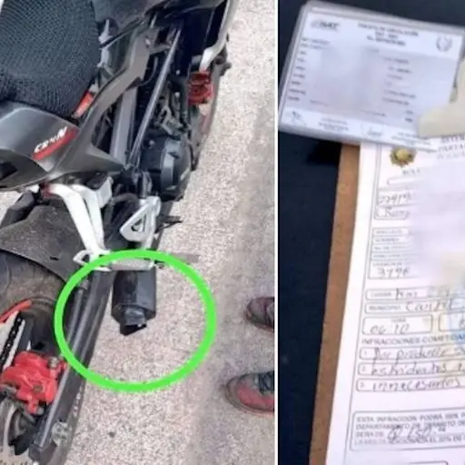 Motorista es multado por producir sonidos estridentes ,