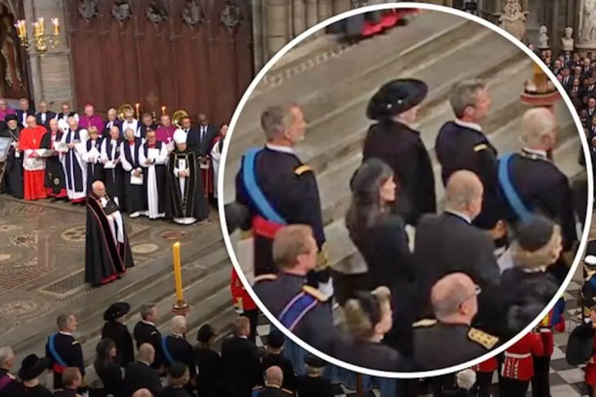 Felipe VI y Juan Carlos se sientan cerca en funeral de Isabel II, 