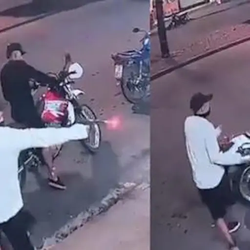 Asalto, asesinato y reaccion de policia en solo segundos ,