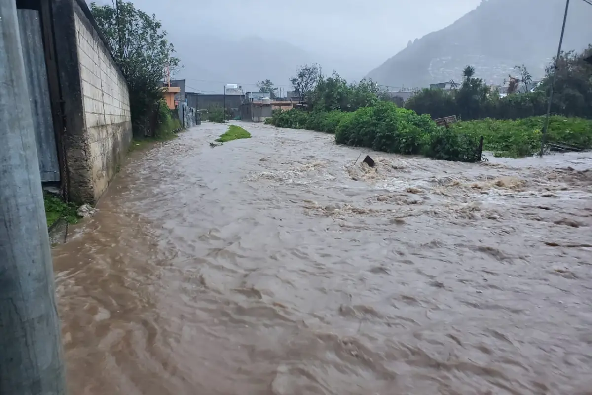 Inundación súbita en aldea Ixtenam, San Pedro Soloma, Huehuetenango. Foto: Conred