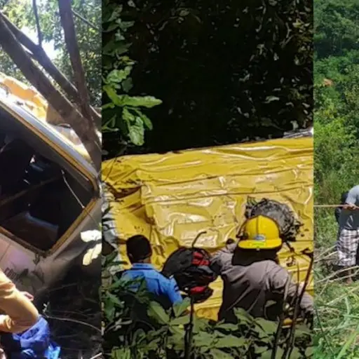 Al menos dos muertos y 18 heridos al caer bus en abismo en Honduras ,