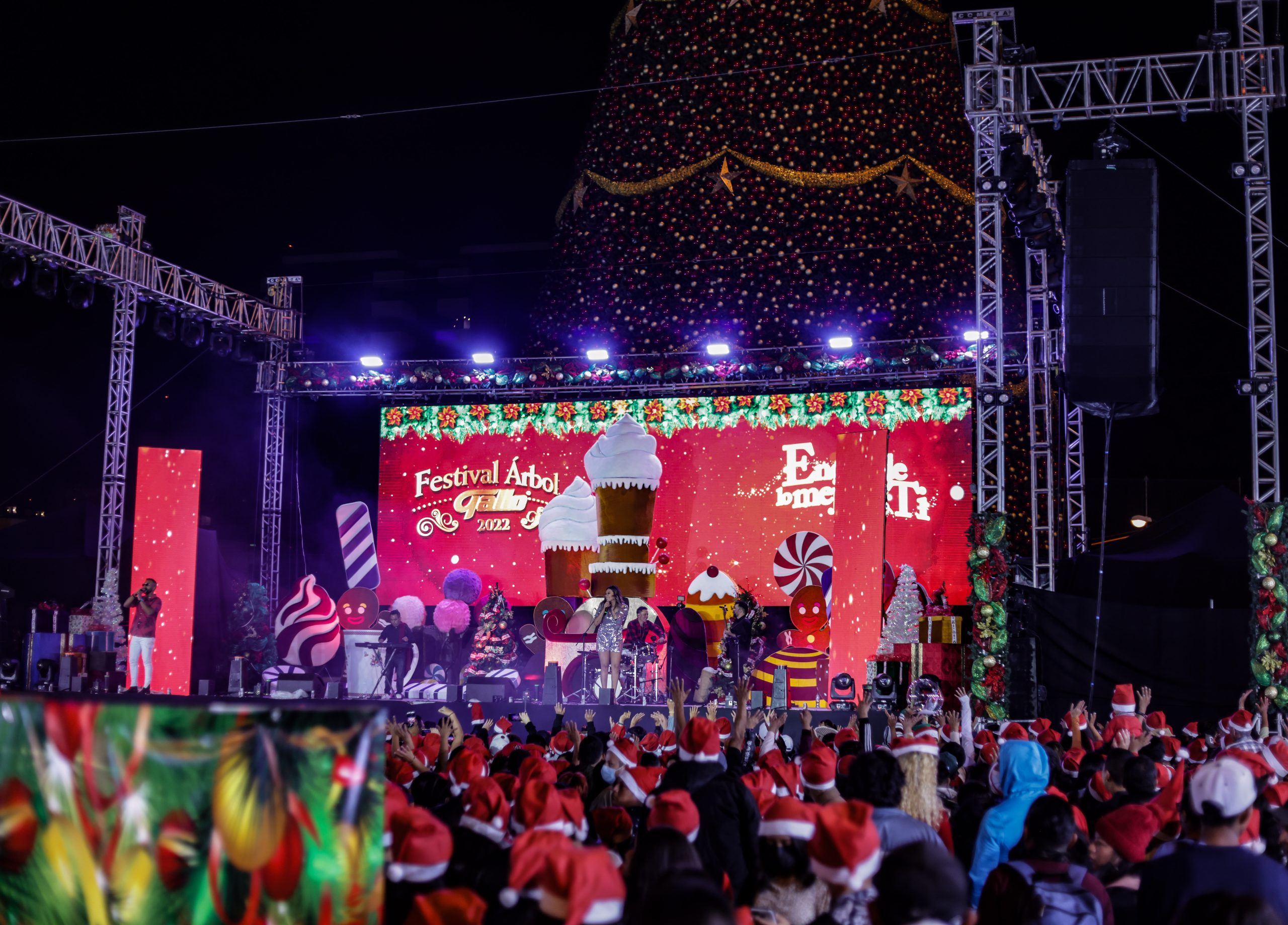 Se inician festividades navideñas con el encendido del Árbol Gallo | 