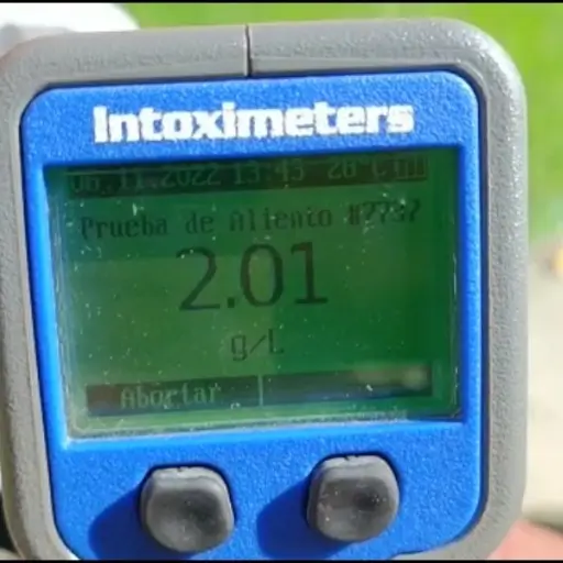 Resultado de la prueba de alcoholemia. / Foto: PMT de Mixco