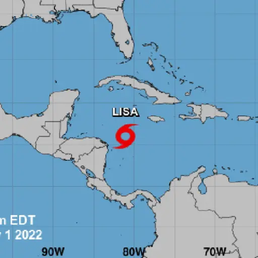 Monitoreo de la tormenta tropical Lisa ,