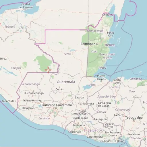 Mapa satelital de Guatemala.
