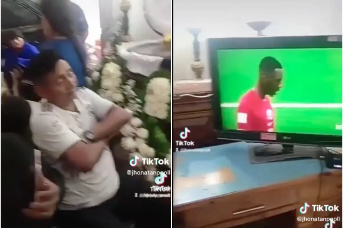 Aficionados colocan televisión cerca de ataúd en pleno funeral para no perderse el Mundial, 