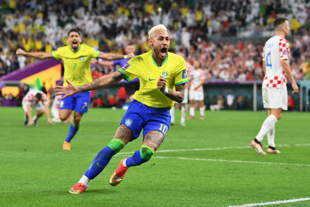 Celebración de Neymar ante Croacia | 