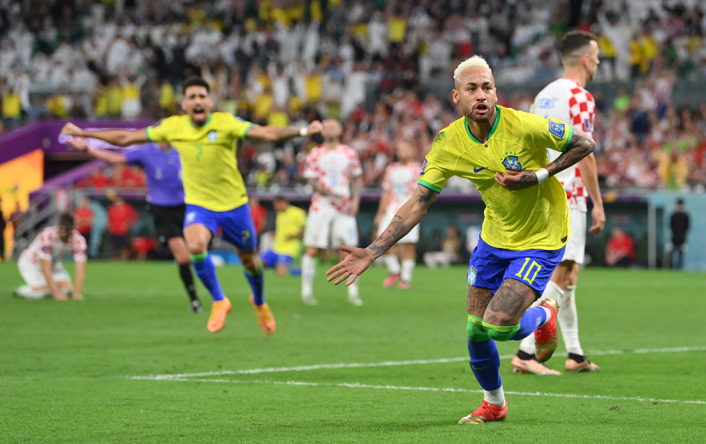 Celebración de Neymar ante Croacia | 