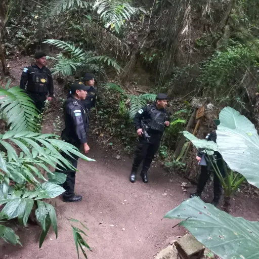 Patrullajes en zonas boscosas con barrancos en Santa Catarina Pinula. / Foto: PNC