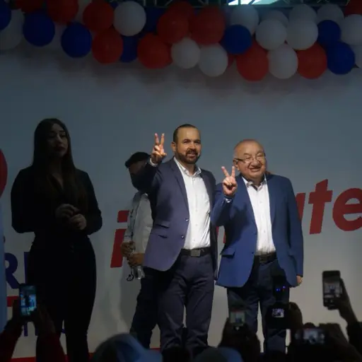 El binomio presidencial de Victoria, Amílcar Rivera y Fernando Mazariegos. / Foto: Omar Solís