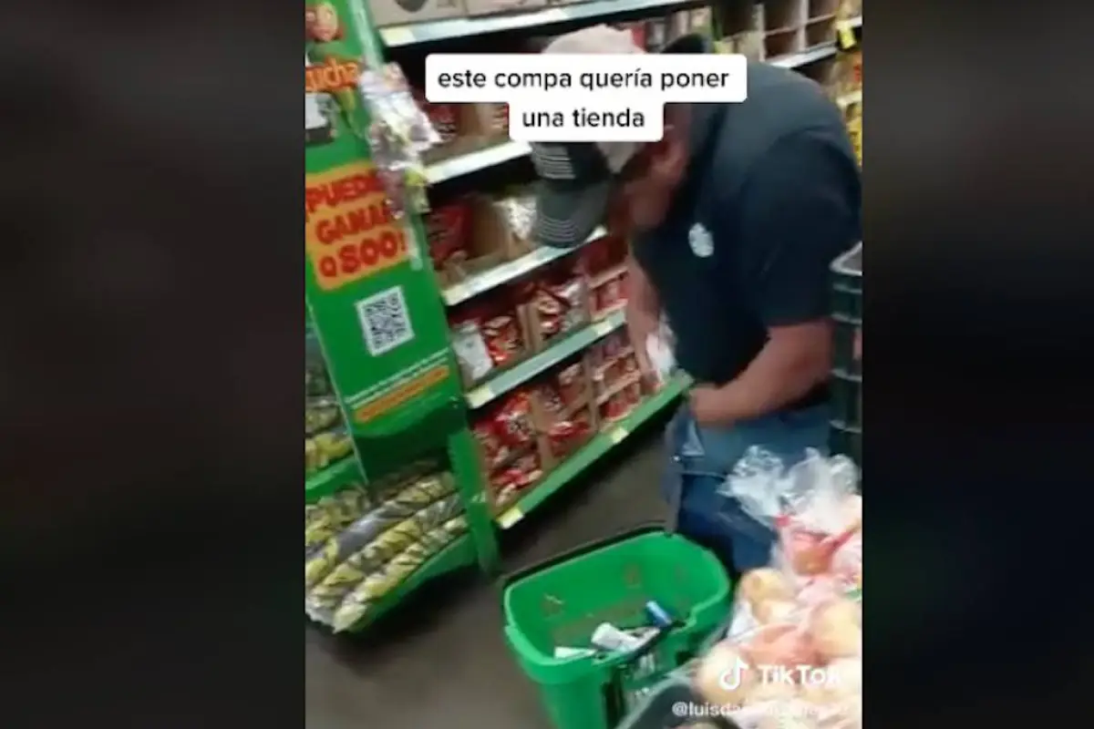 Hombre es descubierto en supermercado cuando entre su ropa llevaba mercadería-, 