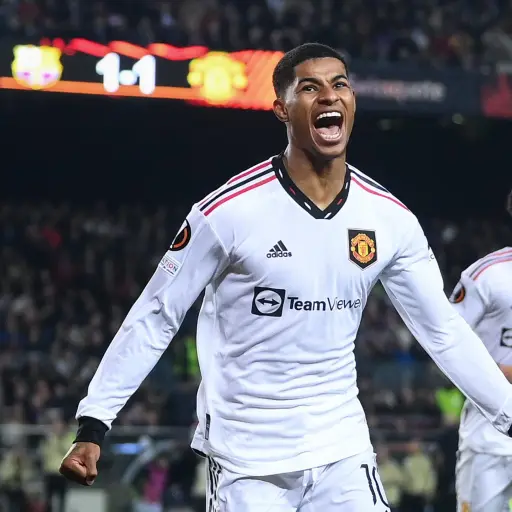 Celebración de Marcus Rashford en el Camp Nou - Archivo