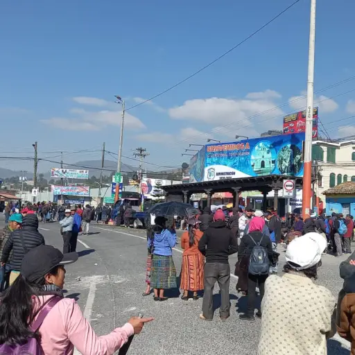 Bloqueo de los 48 Cantones en San Cristóbal, Totonicapán. Foto: Jimmy Chaclán/EU Departamentales