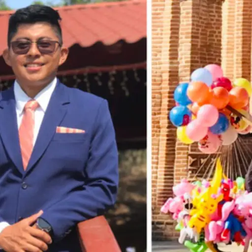 Vendedor ambulante de globos logra graduarse de la universidad ,