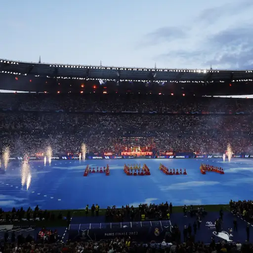 Soccer Football - Champions League Final - Liverpool v Real Madrid - Stade de France, Saint-Denis near Paris, France - May 28, 2022 General view as singer Camila Cabello performs before the match REUTERS/Gonzalo Fuentes
