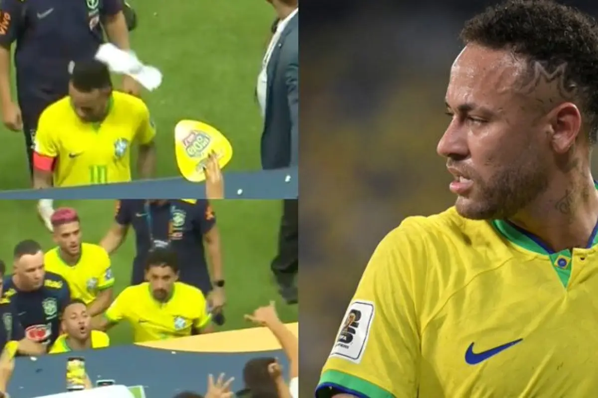 Neymar encara a aficionado que le tiró palomitas de maíz en el juego entre Brasil y Venezuela, 