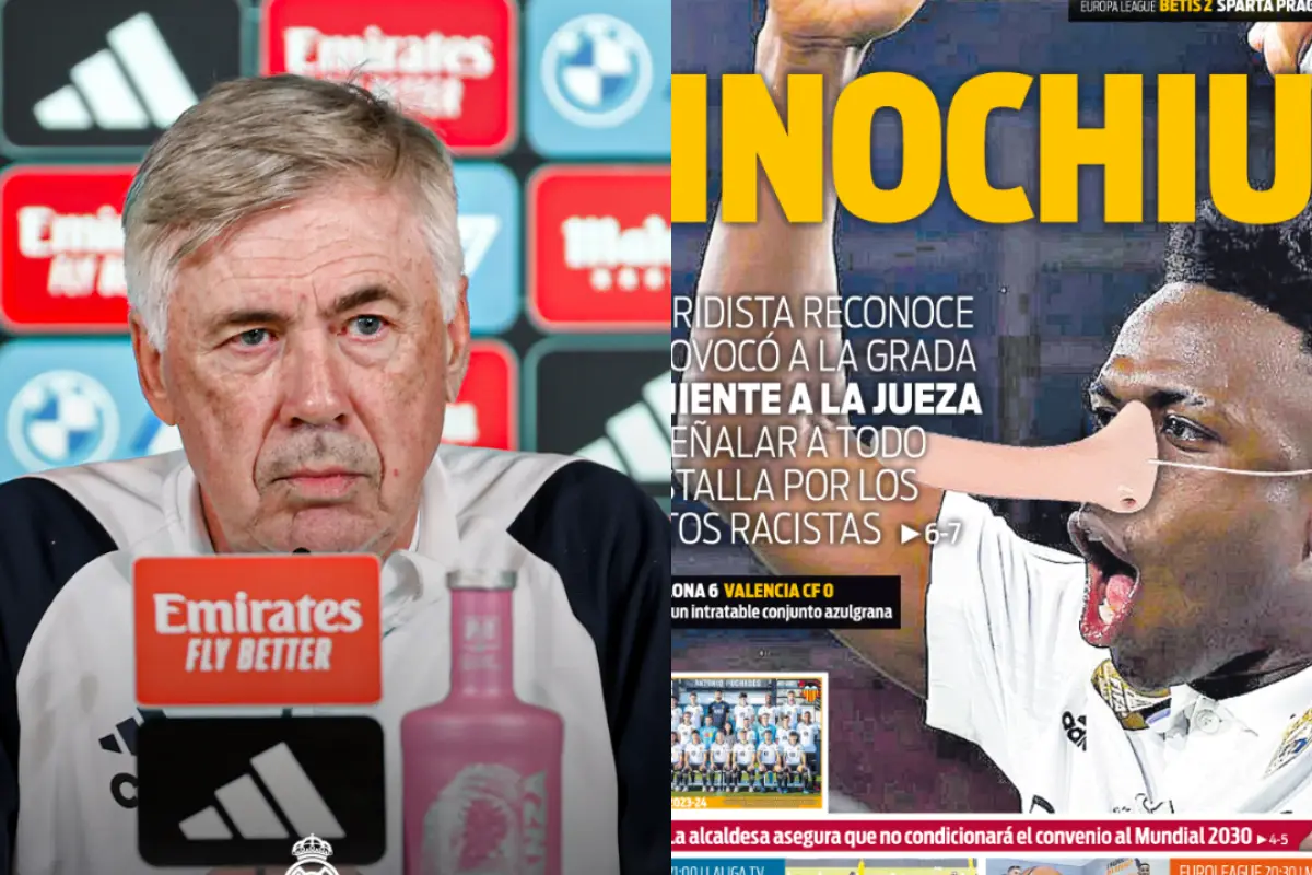 Ancelotti defiende a Vinicius tras polémica portada de periódico español, 