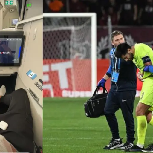 Samayoa viaja a Guatemala con un inmovilizador en su brazo por lesión ,