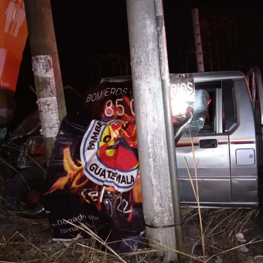 Accidente en Km. 22 de ruta al Atlántico. Foto: Bomberos Voluntarios