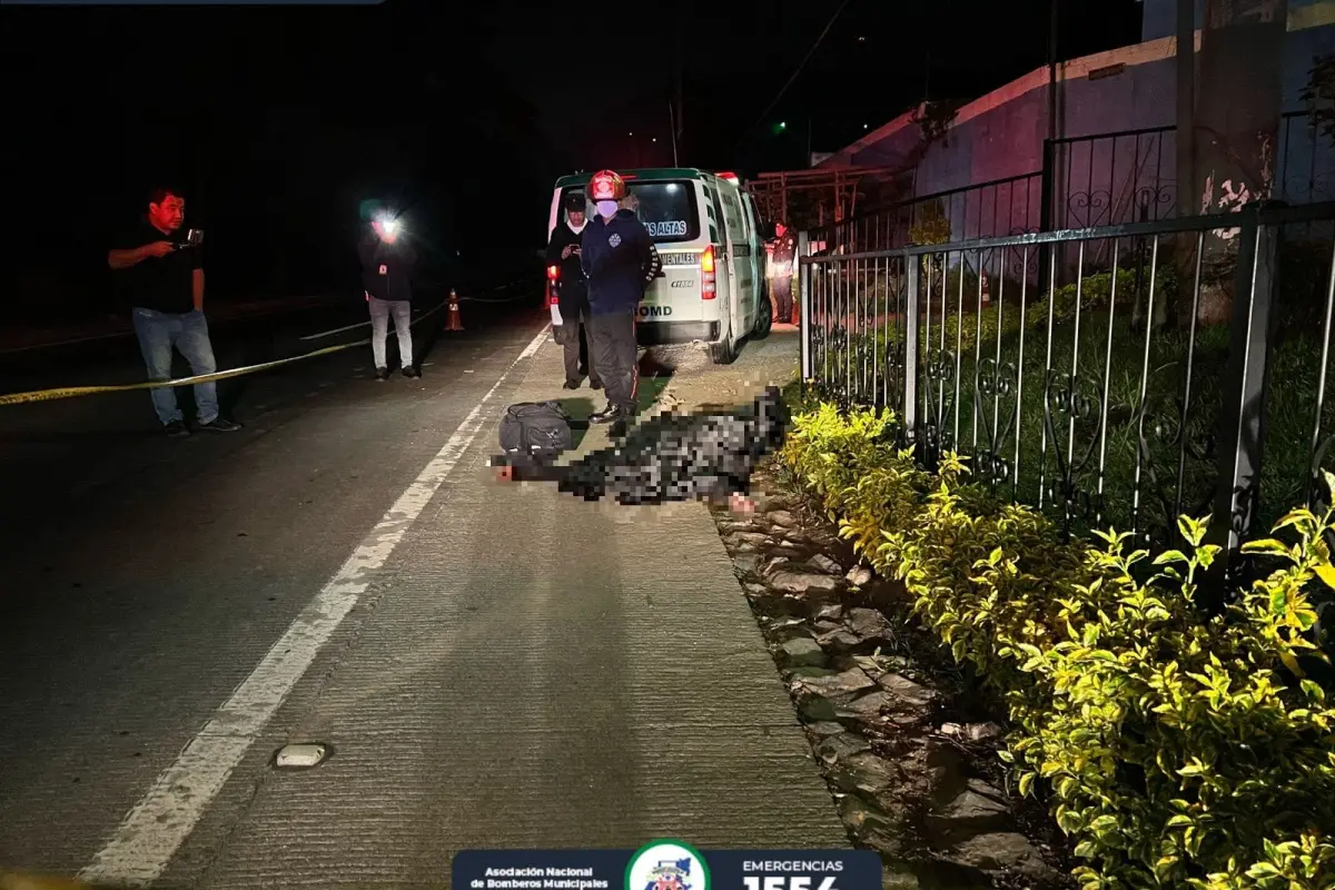 Persona atropellada durante la noche en la ruta a Milpas Altas, 