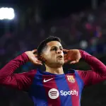 Joao Cancelo celebra un gol en el Estadio Olímpico de Montjuic - EFE