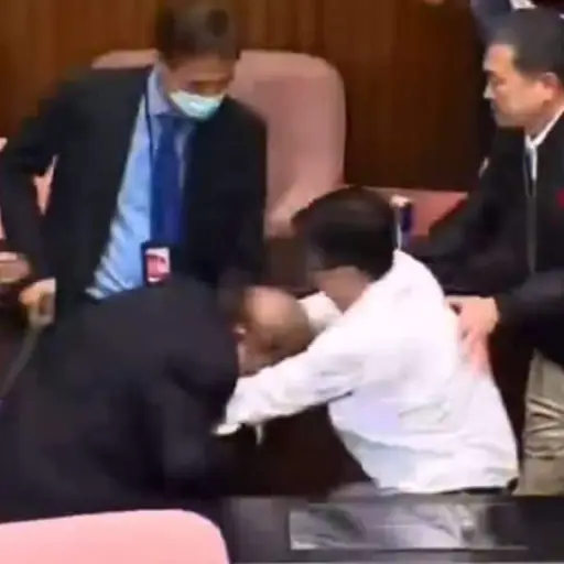 legisladores-de-taiwan-se-golpean ,