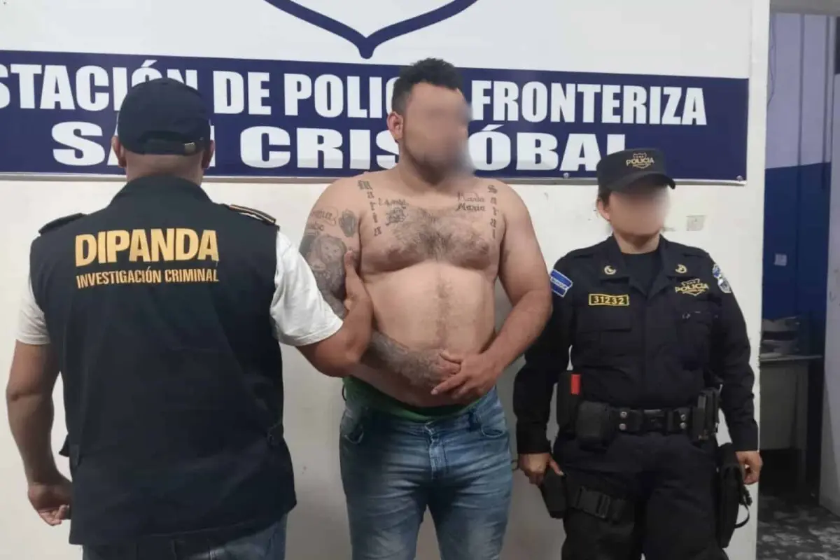 Pandillero salvadoreño detenido en Guatemala, 