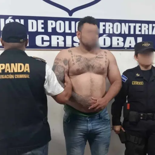 Pandillero salvadoreño detenido en Guatemala ,